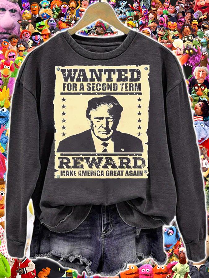 Wanted for a second term reward make America great again t-shirt