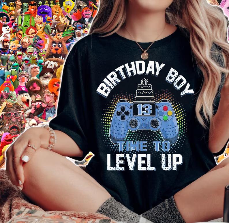 Birthday Boy 13 Time To Level Up 13Th Birthday Boy T-Shirt