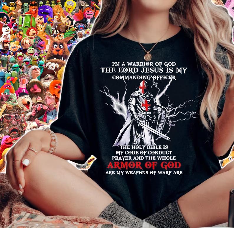 I'm A Warrior Of God The Lord Jesus Is My Commanding Officer Armor Of God T-Shirt woman shirt