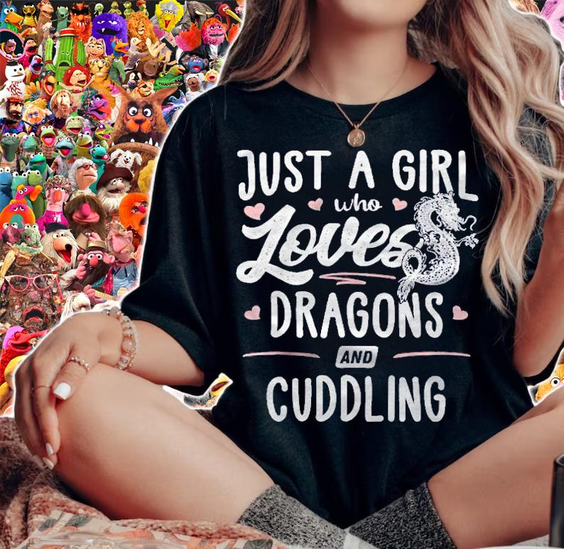 Just A Girl Who Loves Dragons And Cuddling Gift Women Shirt