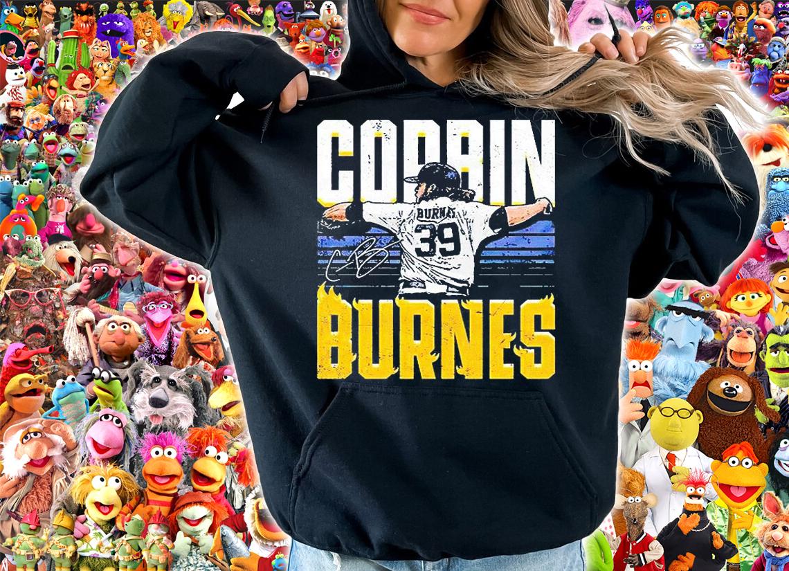 Milwaukee Brewers Corbin Burnes Flames Baseball signature T-shirt hoodie