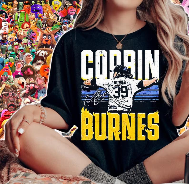 Milwaukee Brewers Corbin Burnes Flames Baseball signature T-shirt woman shirt