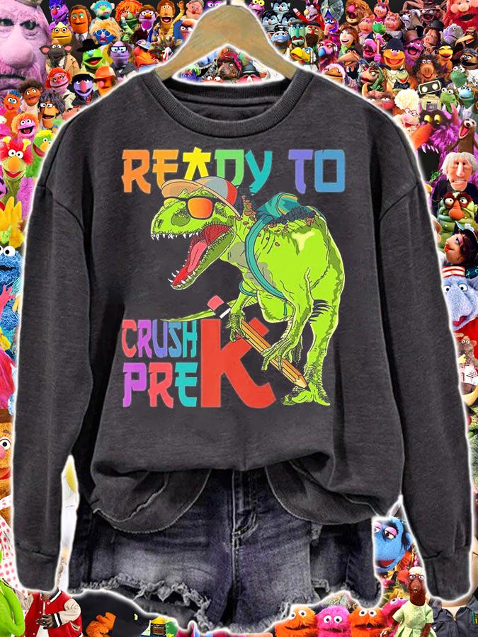 Ready To Crush Pre-K Dinosaur T-Rex Back To School T-Shirt sweatshirt
