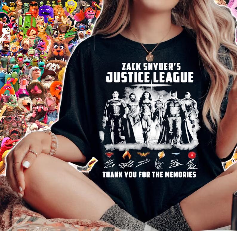Zack Snyder's Justice League characters signatures t-shirt woman shirt
