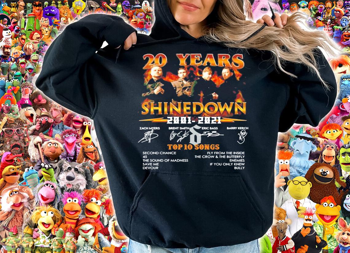 20 years Shinedown 2001-2021 Top 10 Songs signatures shirt hoodie