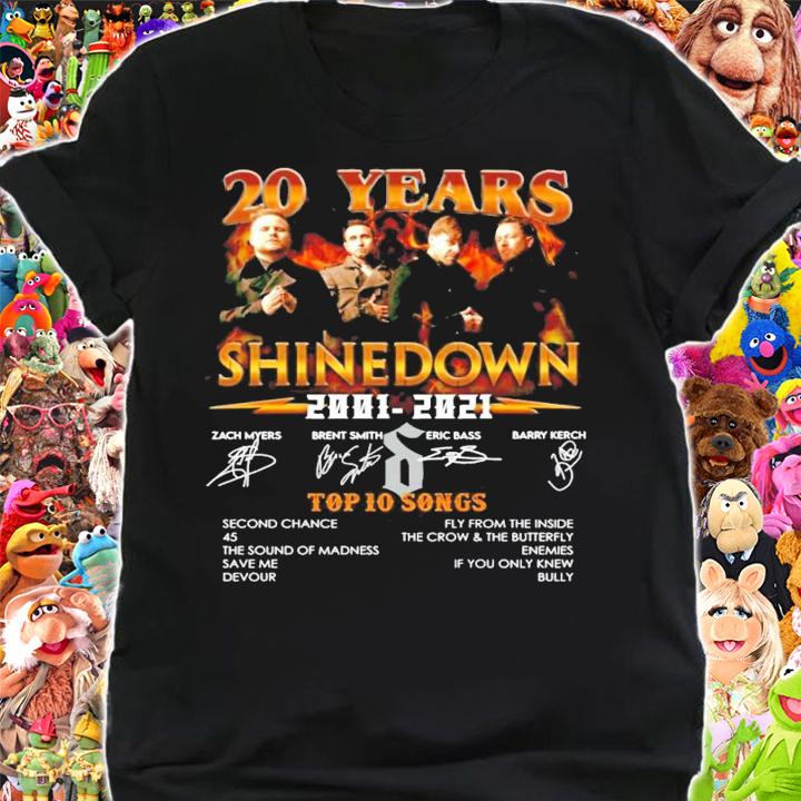 20 years Shinedown 2001-2021 Top 10 Songs signatures shirt shirt