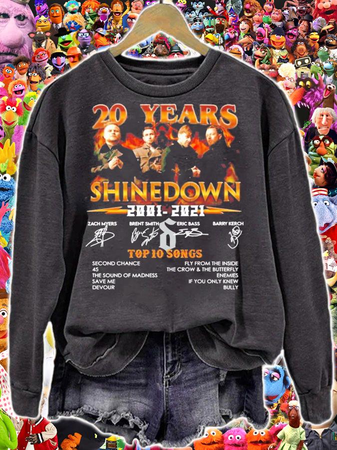 20 years Shinedown 2001-2021 Top 10 Songs signatures shirt sweatshirt