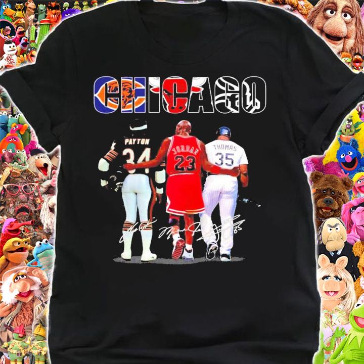 Chicago Payton Jordan and Thomas signatures shirt shirt