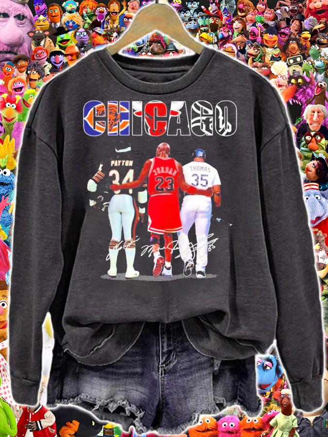 Chicago Payton Jordan and Thomas signatures shirt sweatshirt