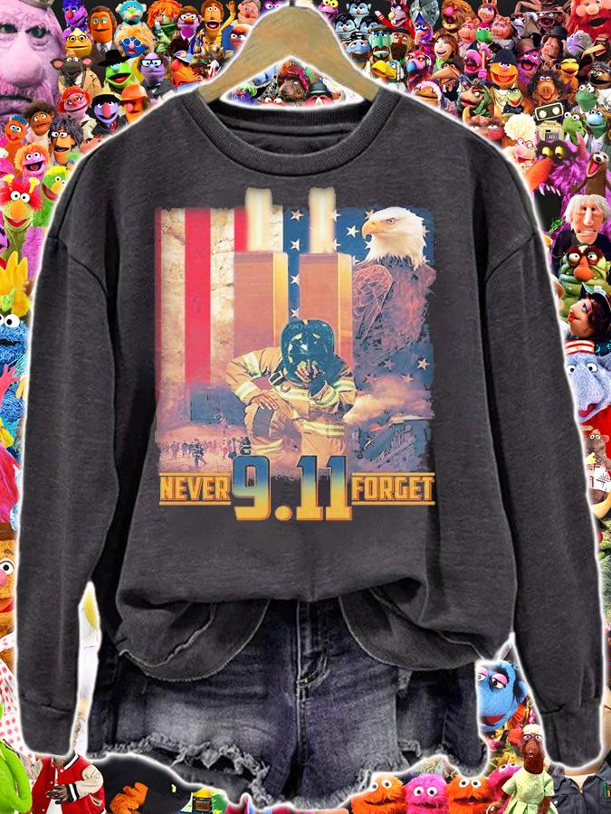 Never forget 9 11 September 11 memorial New York City firefighter T-shirt