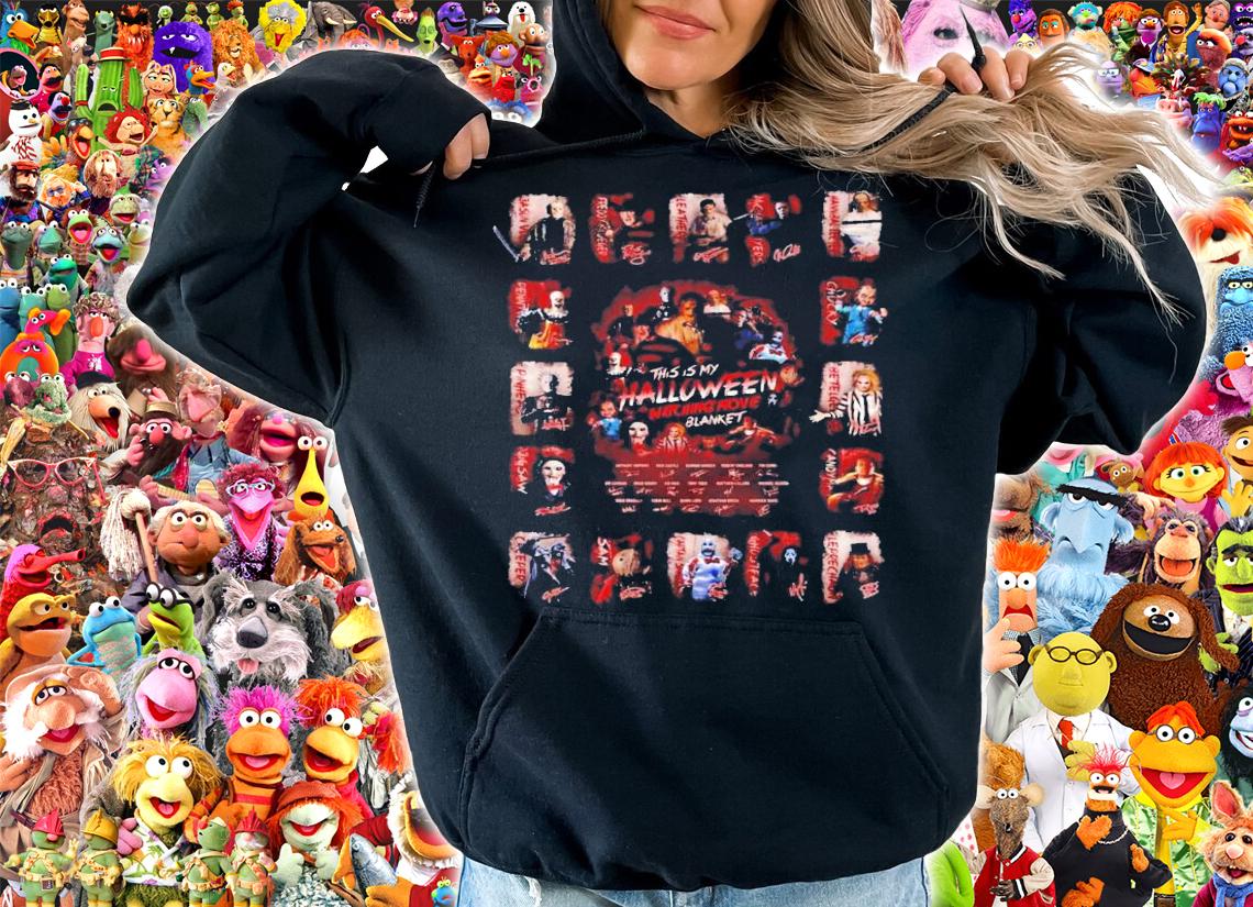 This is Halloween watching movie blanket signatures shirt