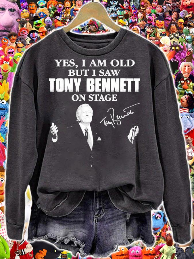 Yes I am old but I saw Tony Bennett on stage signature shirt sweatshirt