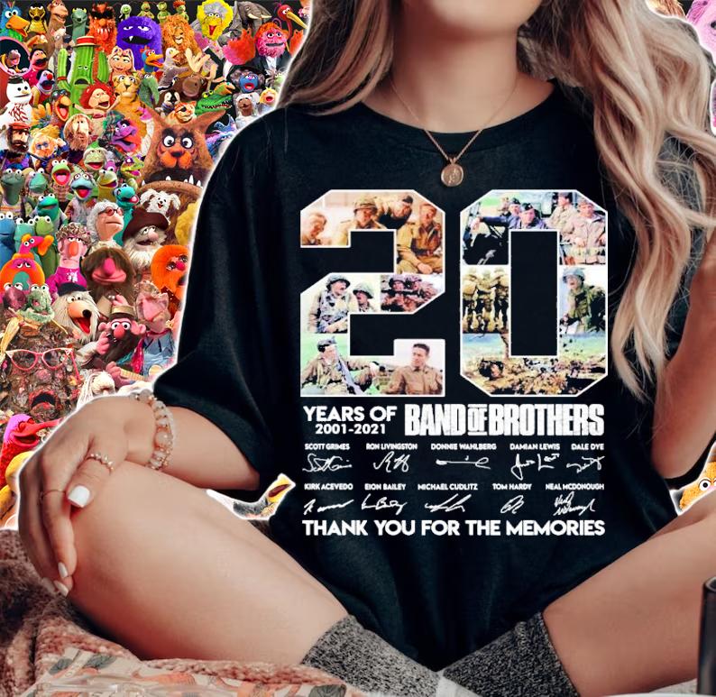20 years of 2001-2021 Band of Brothers thank you for the memories shirt woman shirt