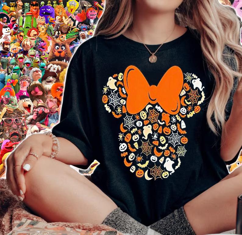 Disney Minnie Mouse Halloween Ghosts Pumpkins Spiders T-shirt
