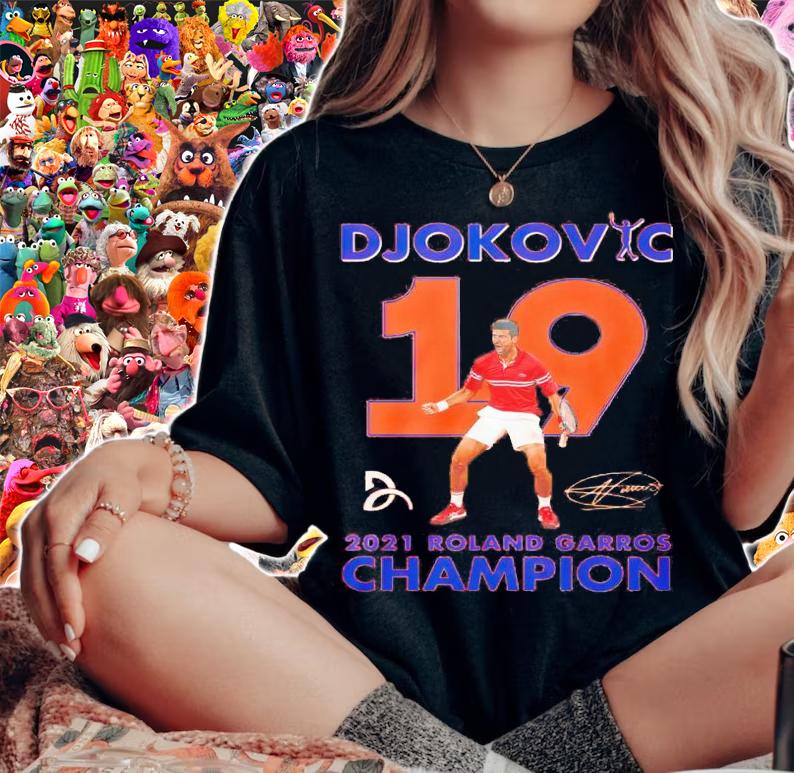 Djokovic 2021 Roland Garros Champions signature t-shirt woman shirt
