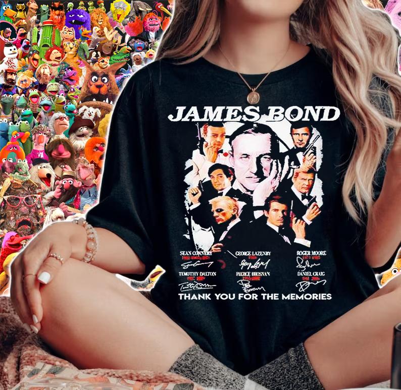 James Bond thank You for the memories signatures T-shirt