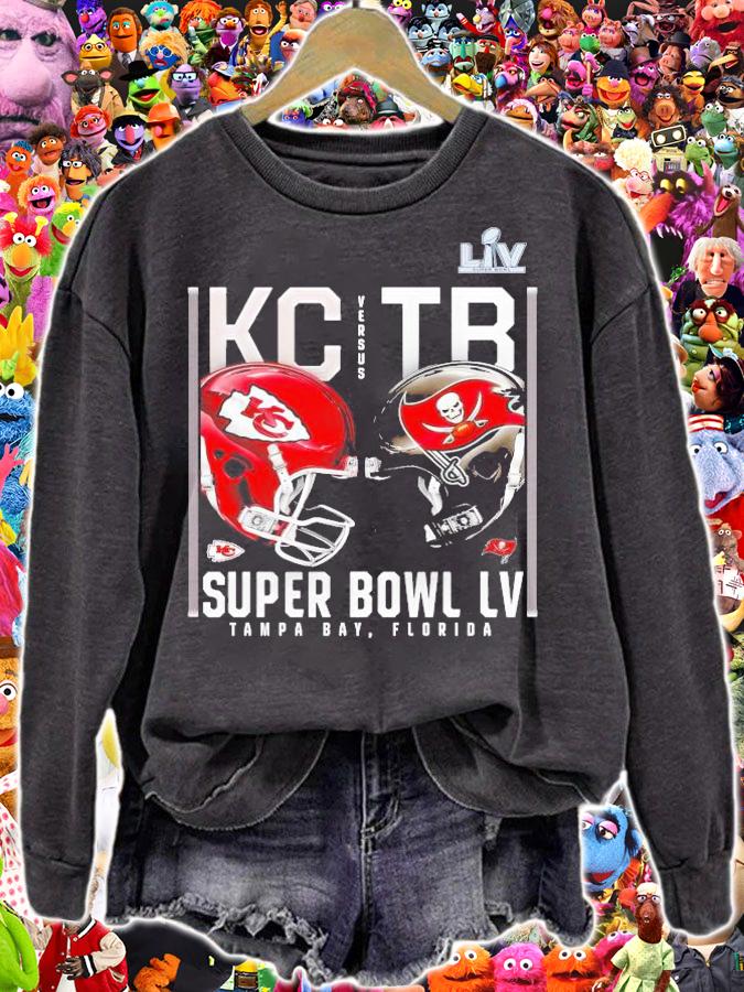 LIV Super Bowl Chiefs-Buccaneers versus Super Bowl LV Tampa Bay Florida shirt sweatshirt