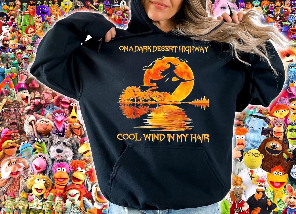On a dark desert highway cool wind in my hair Witch T-shirt hoodie