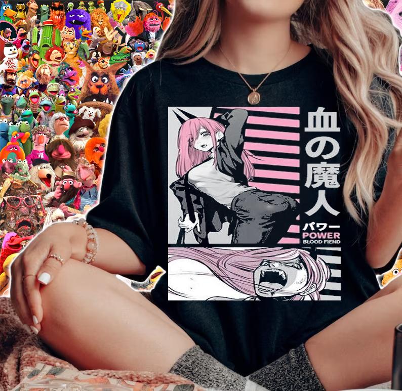 Power Chainsaw man Tee Anime Shirt Gore Denji Pochita Chain Saw shirt