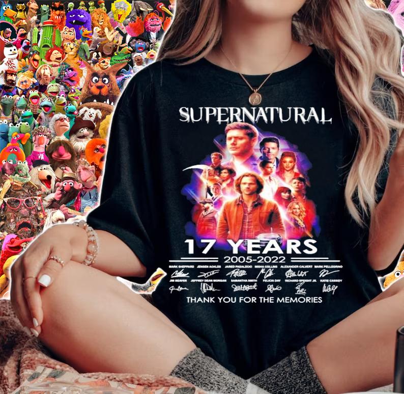Supernatural 17 Years 2005-2022 Signatures shirt woman shirt