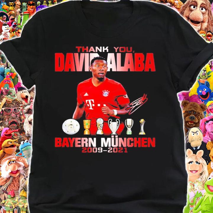 Thank you David Alaba Bayern Munchen 2009-2021 signature shirt