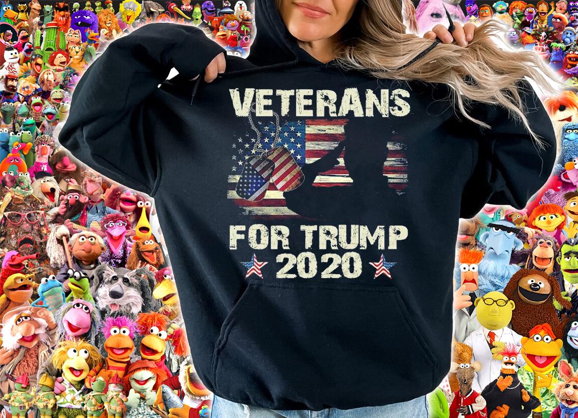 Veterans For Trump 2020 USA Flag Vintage T-shirt