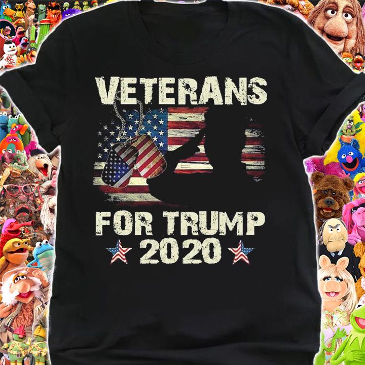 Veterans For Trump 2020 USA Flag Vintage T-shirt