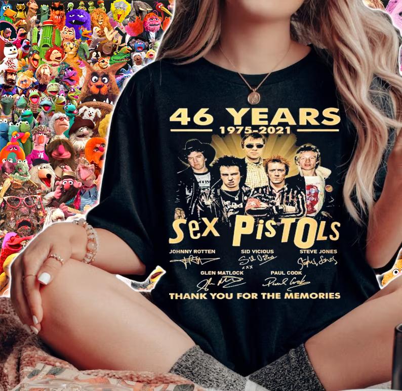 46 years 1975 2021 Sex Pistols thank you for the memories shirt woman shirt
