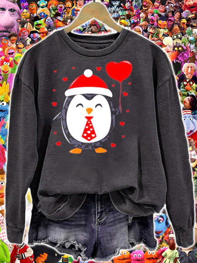 Penguin Valentines Day Lover Kids Heart Love shirt sweatshirt