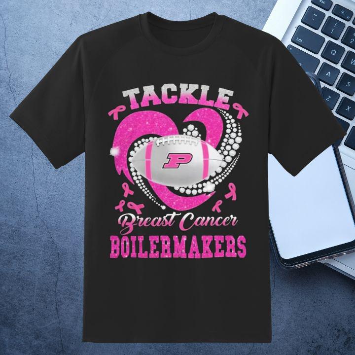 Tackle Breast Cancer Awareness Purdue Boilermakers Football T-Shirt
