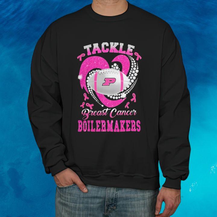 Tackle Breast Cancer Awareness Purdue Boilermakers Football T-Shirt sweatshirt