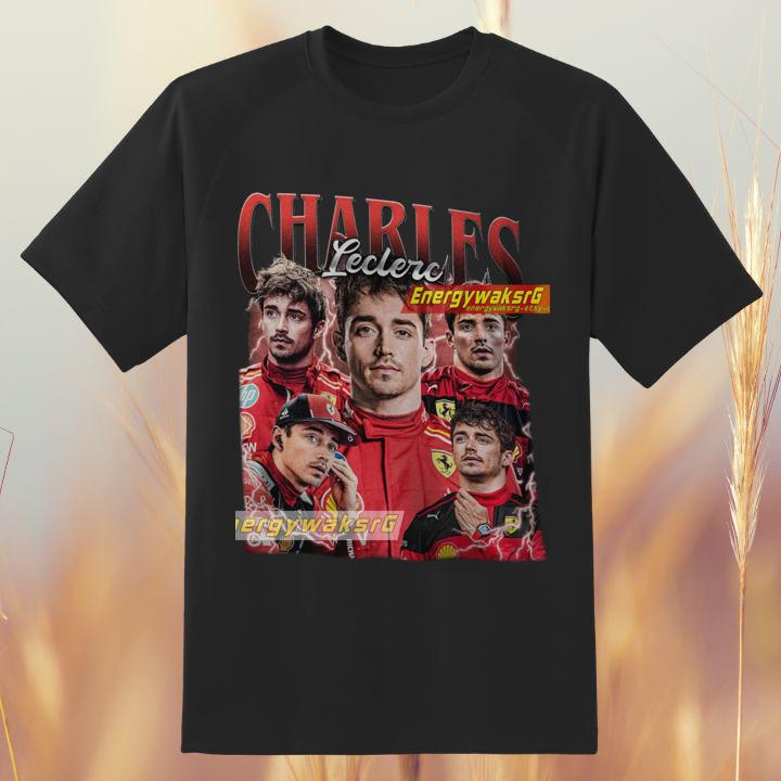 Premium Charles Leclerc 16 Ferrari F1 Prince Of Monaco Vintage Retro Graphic Shirt