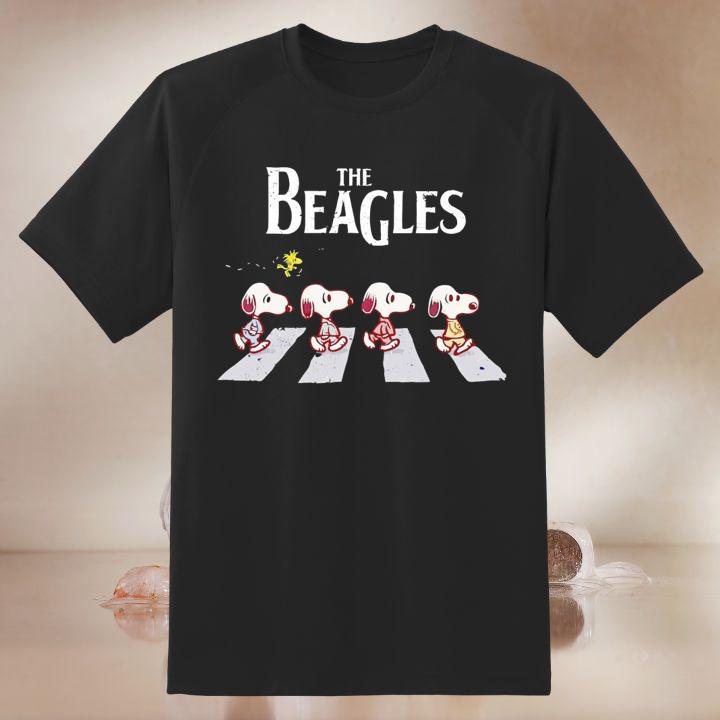 The Beagles Snoopy And Woodstock Abbey Road Peanuts T-Shirt