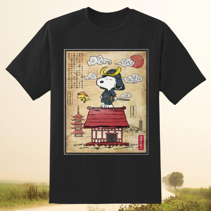 Peanuts Snoopy Woodstock Beagle Samurai In Japan T-Shirt