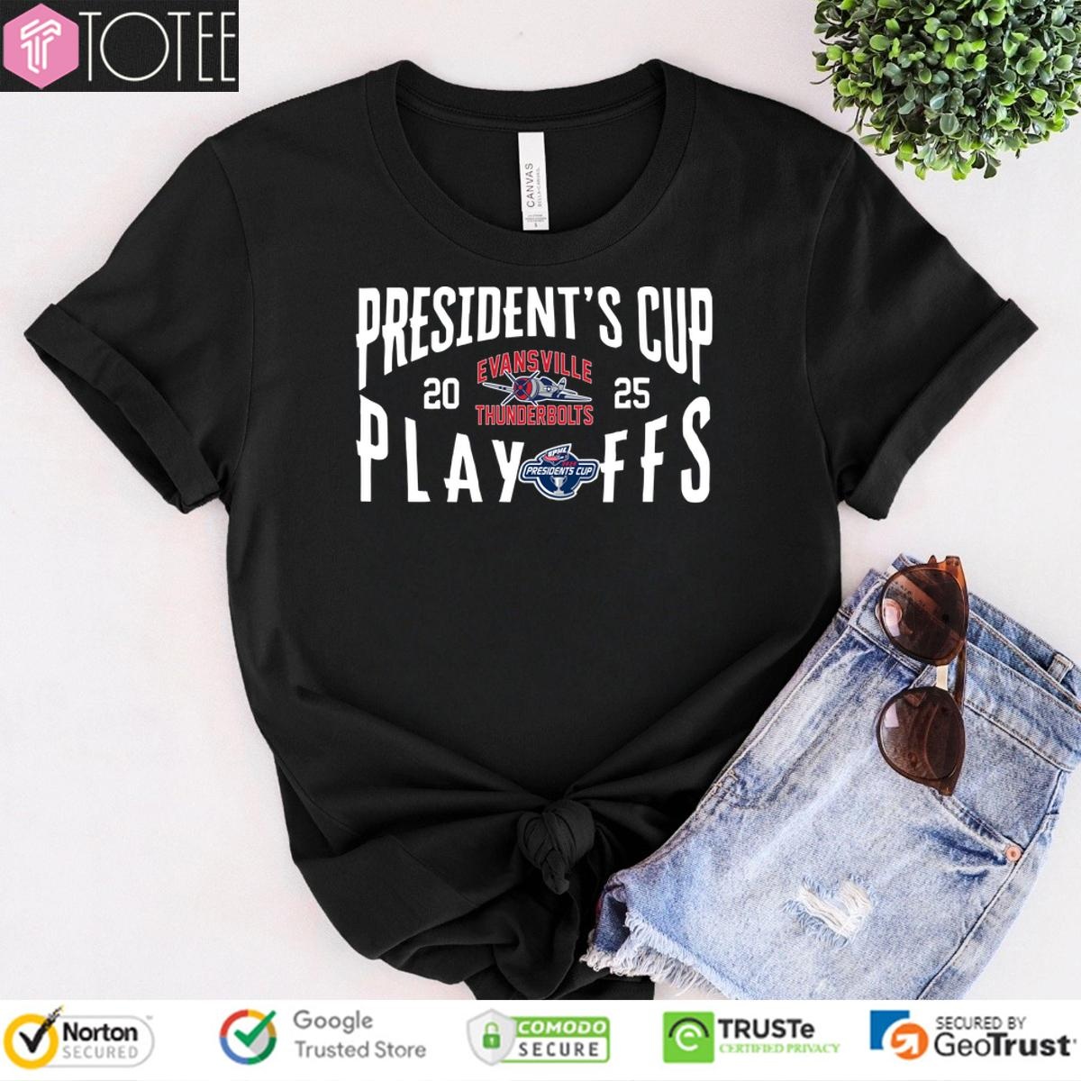 Presidents Cup 2025 Playoffs Evansville Thunderbolts T-shirt