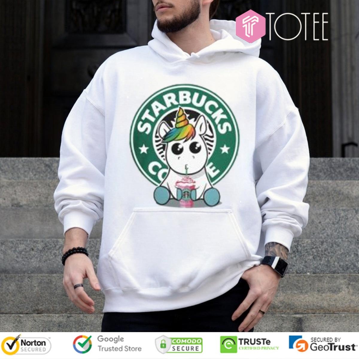 Lgbt Pride Unicorn Drinking Starbucks Coffee Hoodie