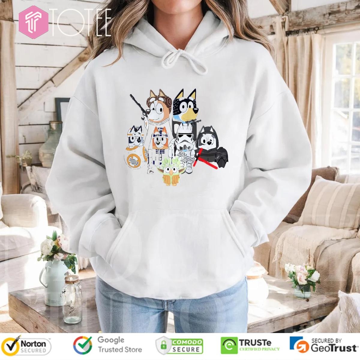 Bluey Family Parody Star Wars Characters Hoodie