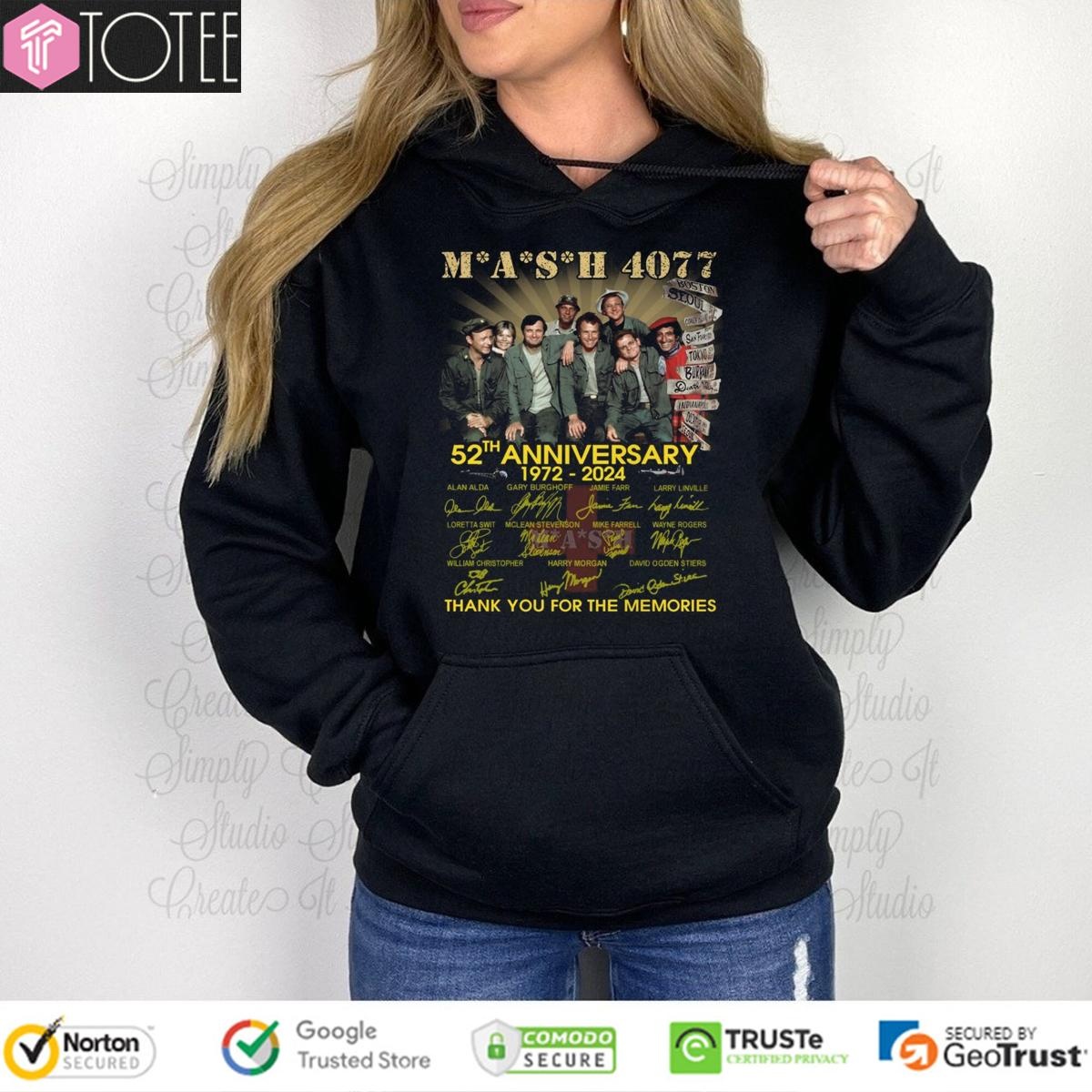 52Th Anniversary 1972-2024 Mash 4077 Signatures Hoodie