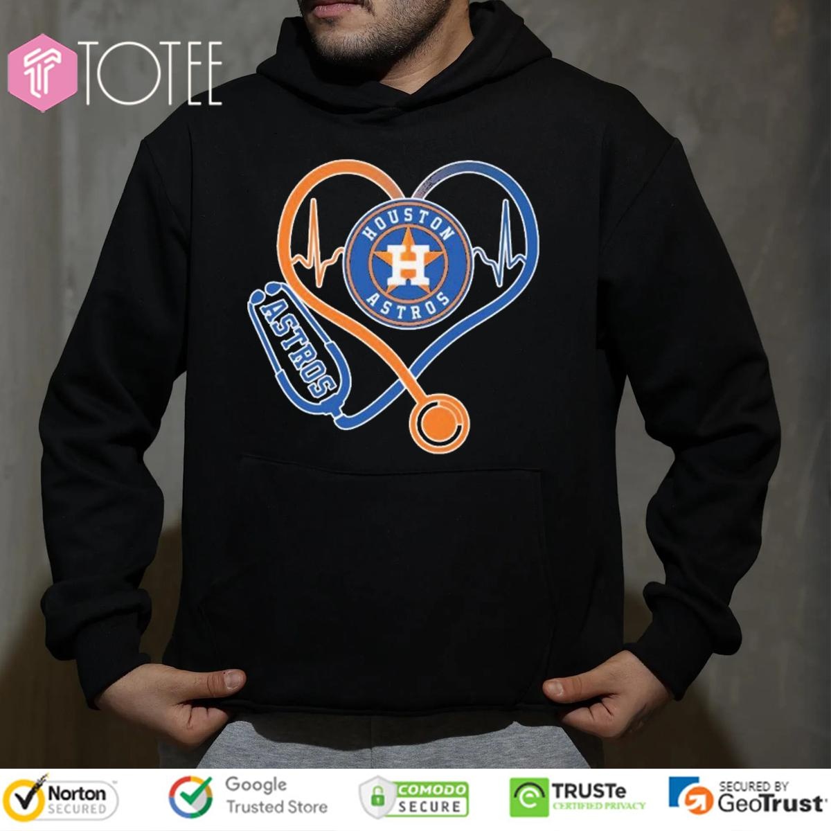 Stethoscope Heartbeat Nurse Houston Astros Baseball Hoodie