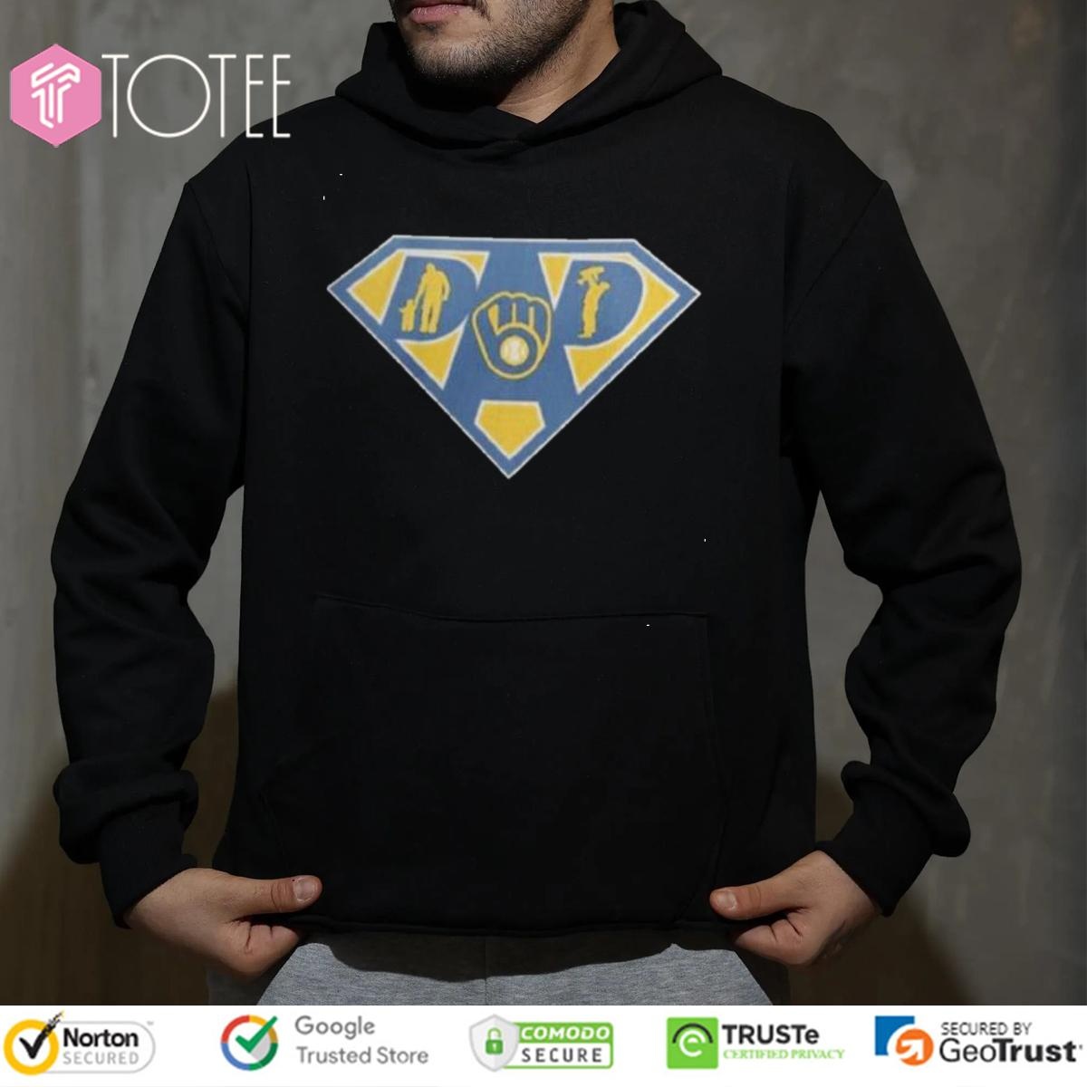 Super Dad Milwaukee Brewers Superman Fathers Day Hoodie