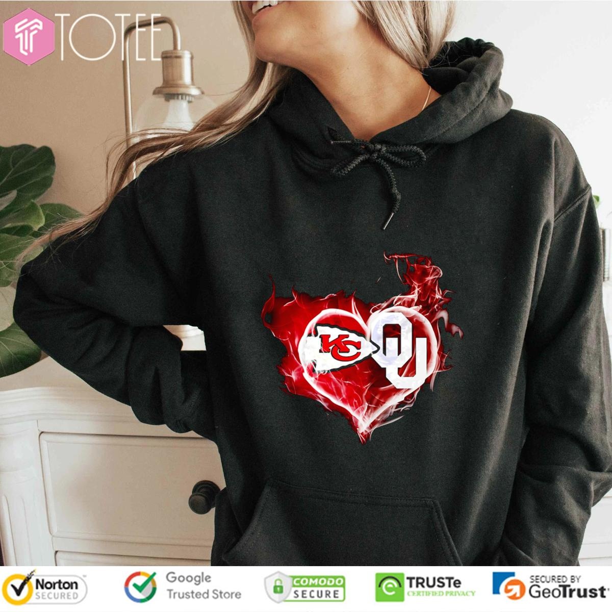 Smoke Heart Kansas City Chiefs Oklahoma Sooners Hoodie