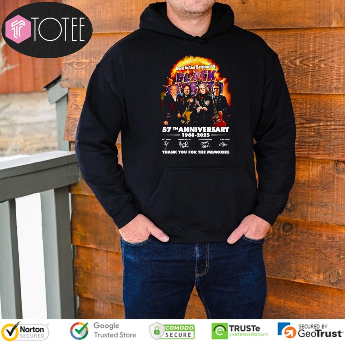 Back To The Beginning Black Sabbath 57Th Anniversary 1968-2025 Signatures Hoodie