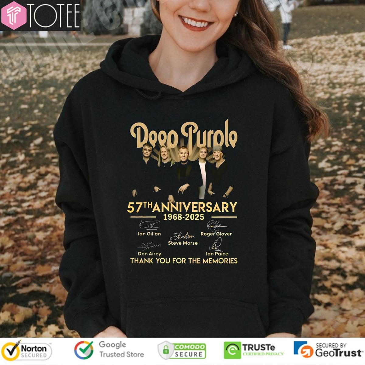 Deep Purple 57Th Anniversary 1968-2025 Signatures Hoodie